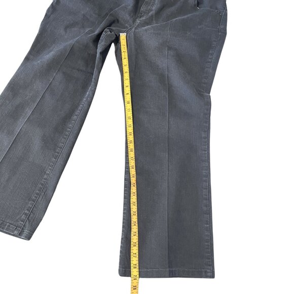 Chicos Size 4 XXL Short Ultimate Fit Barely Flare Leg Jeans Black Platinum Denim - Picture 10 of 11